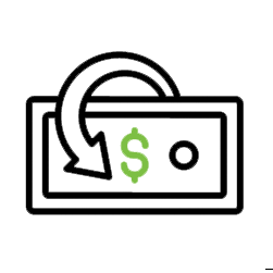 Icon showing cash back to illustrate reducing energy costs using a building automation system